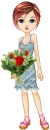 gilr with bouquet