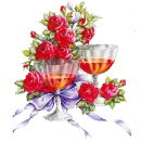 glasses and flowers