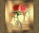 peonias in the vase
