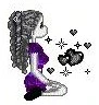 Goth girl with black hearts