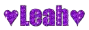 Purple Glitter Letters-Leah