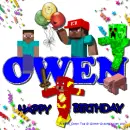 Owen - Happy Birthday - Mine Craft