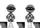 Silver Robots with A in White Gold