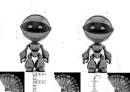 Silver Robots with F in White Gold