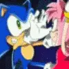 Amy hugging sonic