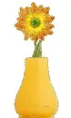 yellow flower in the yellow vase