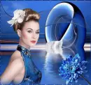 woman in blue