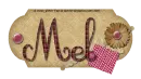 Mel - Name Plate - Flowers - Plaid