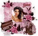 Brunette with pink flowers - Jane