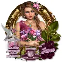 Woman with flowers - Jane