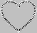 piano keyboard heart-shaped