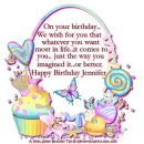 Jennifer - Birthday - Most In Life 