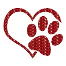 cat paw print / heart