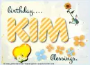 Kim - Birthday Blessings - Heart - Flower