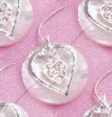 Pink & silver Hearts ~ background