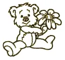 teddy bear with bouquet