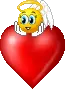 smiley angel with red heart