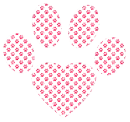 Cat footprint with heart shape