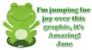 FROG JUMPING FOR JOY - JANE
