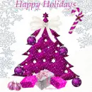 Happy Holidays (pink tree)