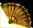 Sparkly Olive and Chocolate Fan