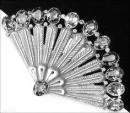 Sparkly Frosted Silver Fan