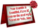 Red card with a rose - Jane