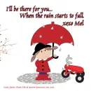 Mel - Girl With Umbrella - Tricycle - Rain - Tree