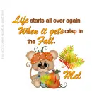 Mel - Life Starts All - Crisp In The Fall - Pumpkin Hat