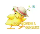 Chick saying "Good Morning & God Bless"