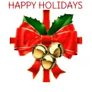 HAPPY HOLIDAYS.. GLITTERED CHRISTMAS BOW