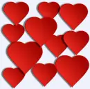 red hearts