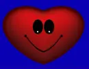 red heart in the blue