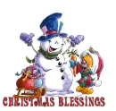 CHRISTMAS BLESSINGS.. on Glittered Snowman