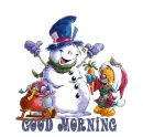 Glittered Snowman Greeting "GOOD MORNING"