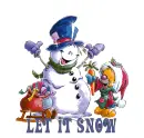Glittered Snowman Greeting "LET IT SNOW"