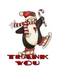 Christmas Penguin saying "THANK YOU"