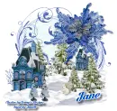 Blue Christmas Scene - Jane