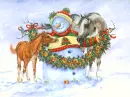 Christmas Smowman & Horses