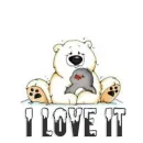Bear saying "I LOVE IT"