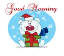 Good Morning-Christmas Polar Bear with gift