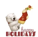 HAPPY HOLIDAYS CHRISTMAS POLAR BEAR