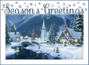 GLITTERED WINTER SCENE..   "SEASON'S GREETINGS"
