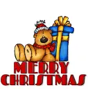 GLITTERED TEDDY BEAR... MERRY CHRISTMAS