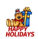 HAPPY HOLIDAYS GLITTER TEDDY