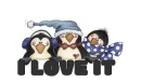 3 PENGUINS SAYING "I LOVE IT"