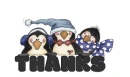 3 PENGUINS SAYING "THANKS"