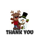 SNOWMAN & REINDEER.. "THANK YOU"