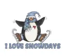 I LOVE SNOWDAYS PENGUIN (SNOWING)