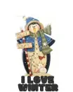 Snowing on Penguin "I LOVE WINTER"